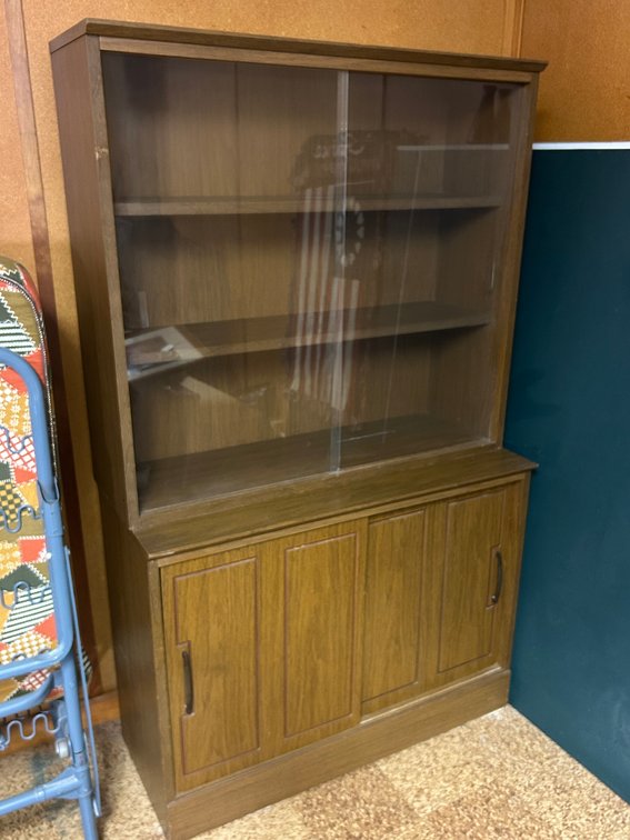 Vintage Hutch with Sliding Doors