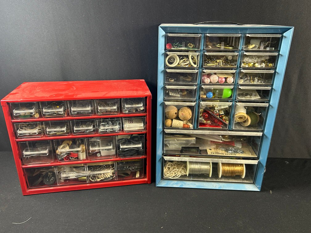 Organizers with Crafting Supplies and Other Supplies