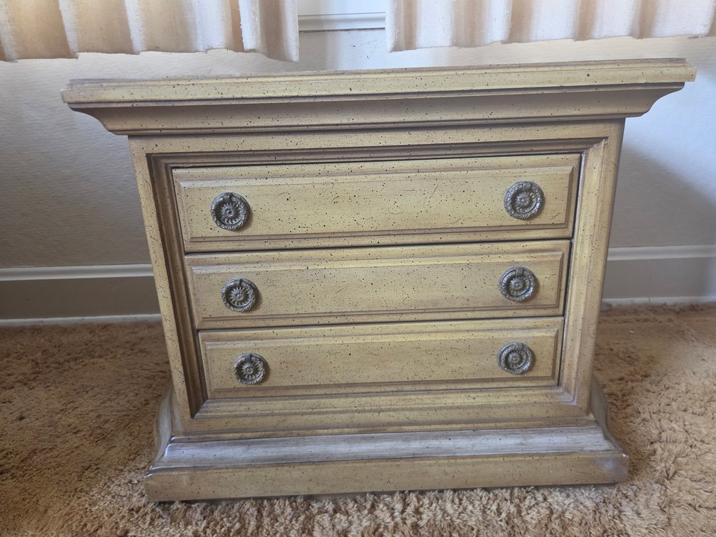 Brandt Three-Drawer Nightstand with Speckled Finish