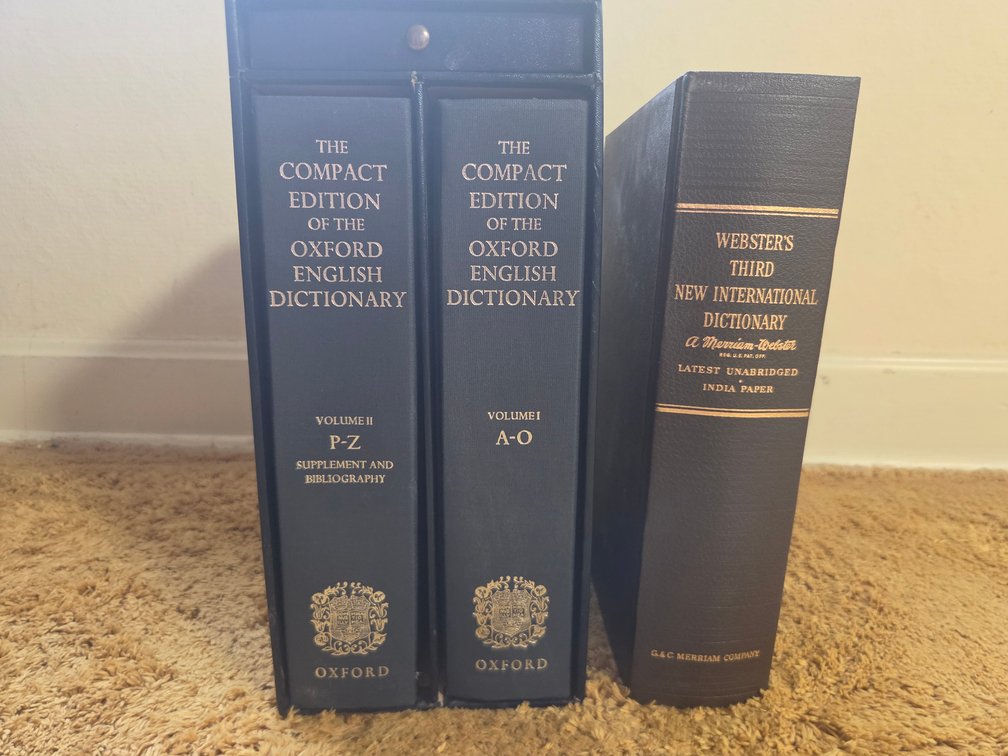 English Dictionaries and Handheld Magnifying Glass