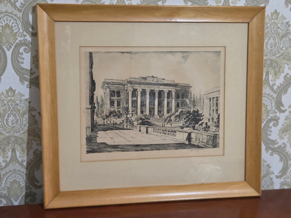 Elizabeth O'Neill Verner Framed Harvard Medical School Etching