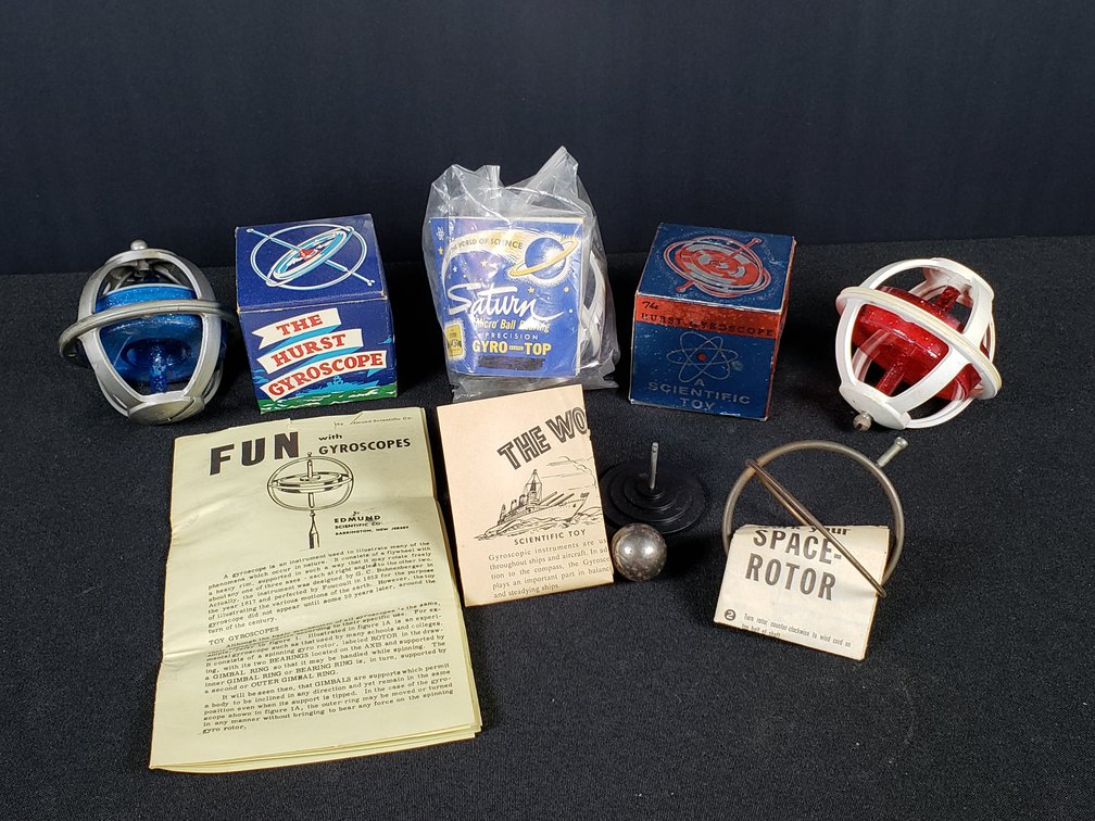 Toy Gyroscopes, Gyro Tops, Stands, and Booklets