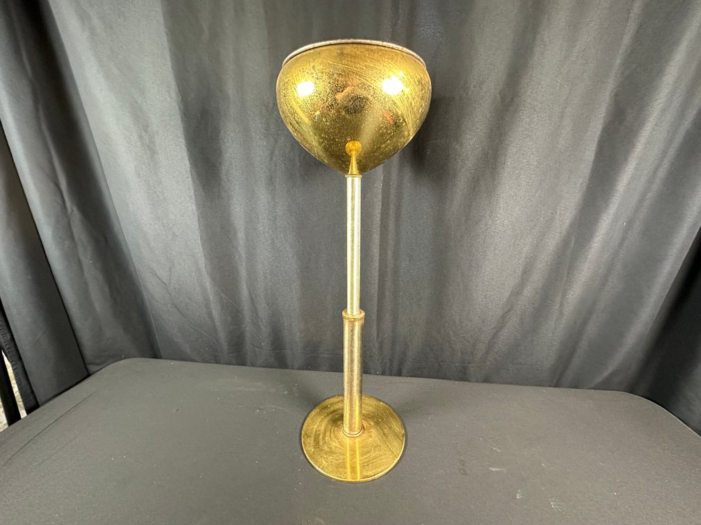 Brass-Tone Floor Standing Ashtray and Wall Pocket