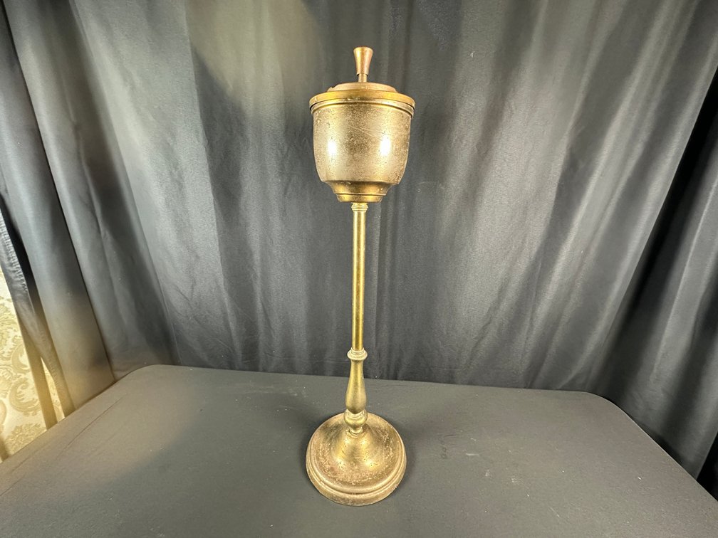 Lido Brass-Tone Metal Standing Ashtray