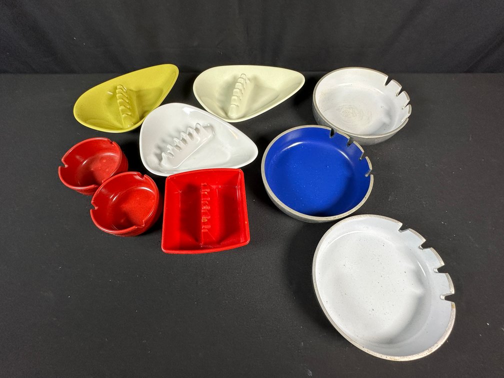 Cast Metal, Ceramic, and Plastic Ashtrays