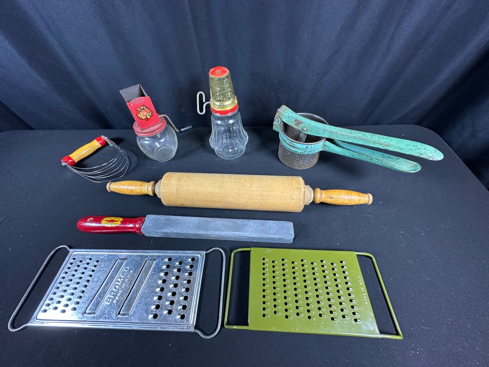 Kitchen Utensils, Nut Grinder, Graters, and Potato Ricer