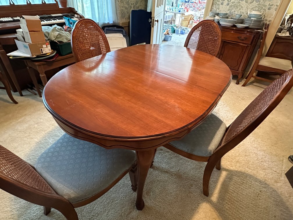 French Provincial Style Dining Table and Four Chairs