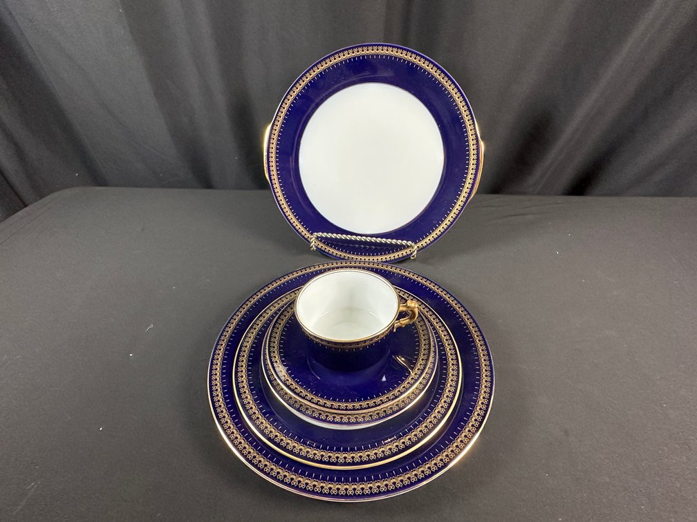 Romanov Cobalt Blue and Gold Porcelain Tableware Set