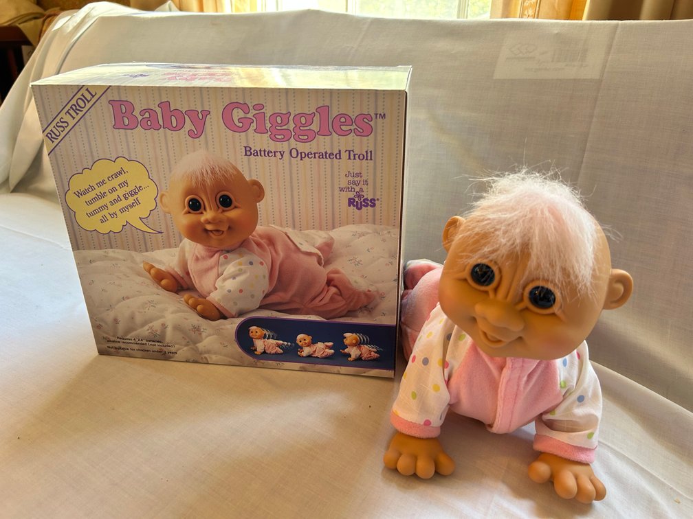 Russ Troll Baby Giggles Battery Operated Doll with Box