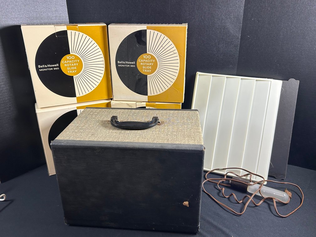 Slide Projector, Rotary Slide Trays, and Accessories