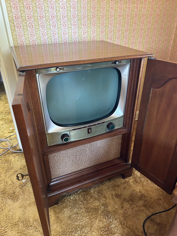 Zenith Console Television in Wood Cabinet