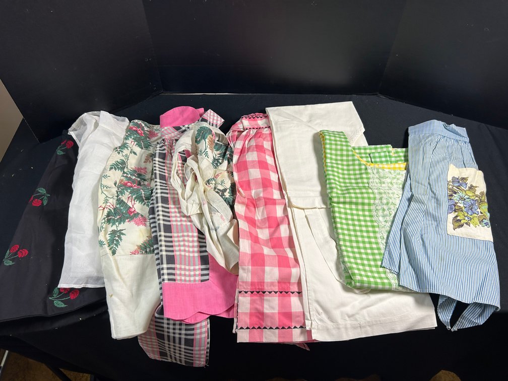 Patterned and Embroidered Fabric Aprons