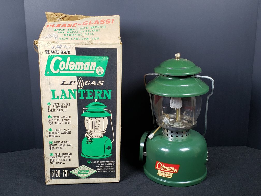 Coleman Model 5120 LP Gas Lantern with Box and Manuals
