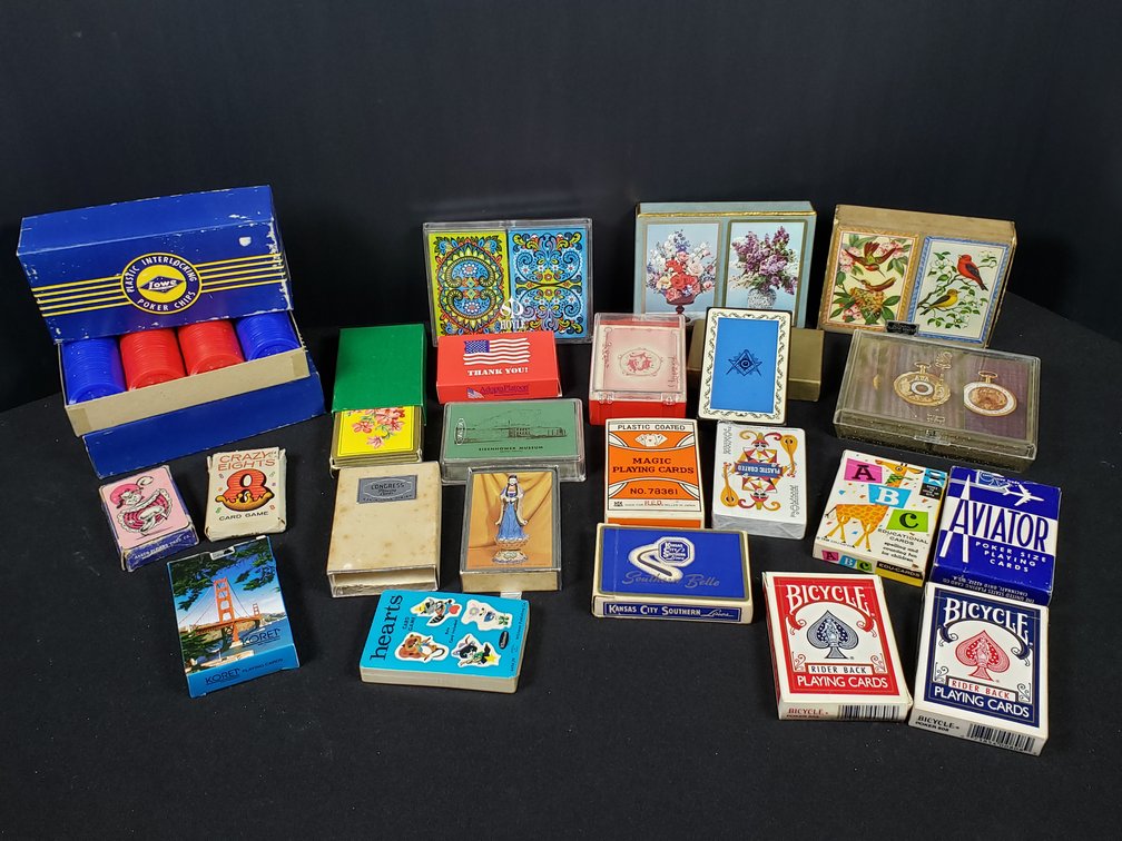 Playing Card Decks, Card Games, and Poker Chips