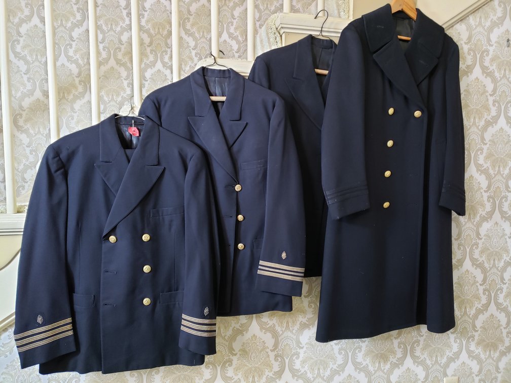 Navy Blue Uniform Jackets, Overcoat, and Trousers