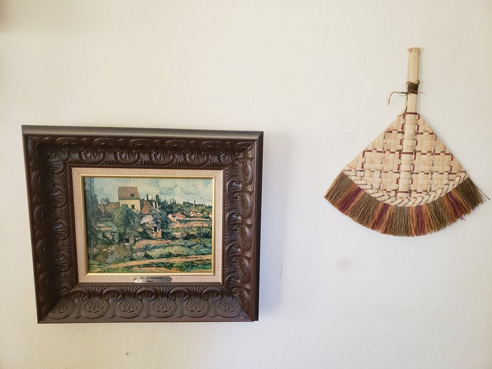 Framed Mill at Pontoise Artwork and Woven Fiber Fan
