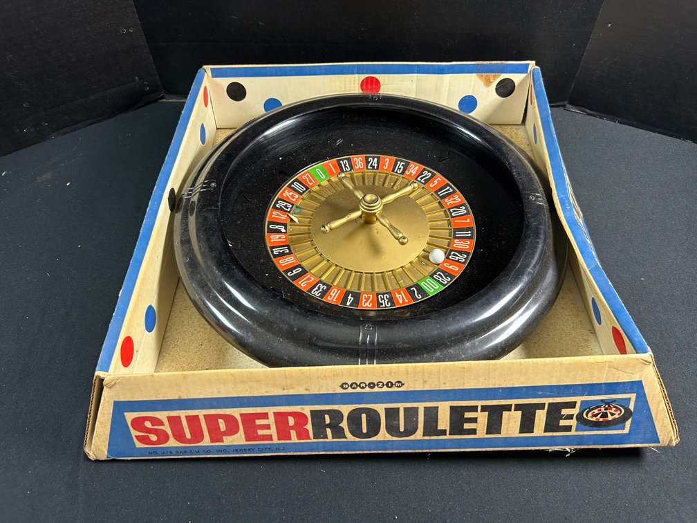 Bar-Zim Super Roulette Wheel with Original Box