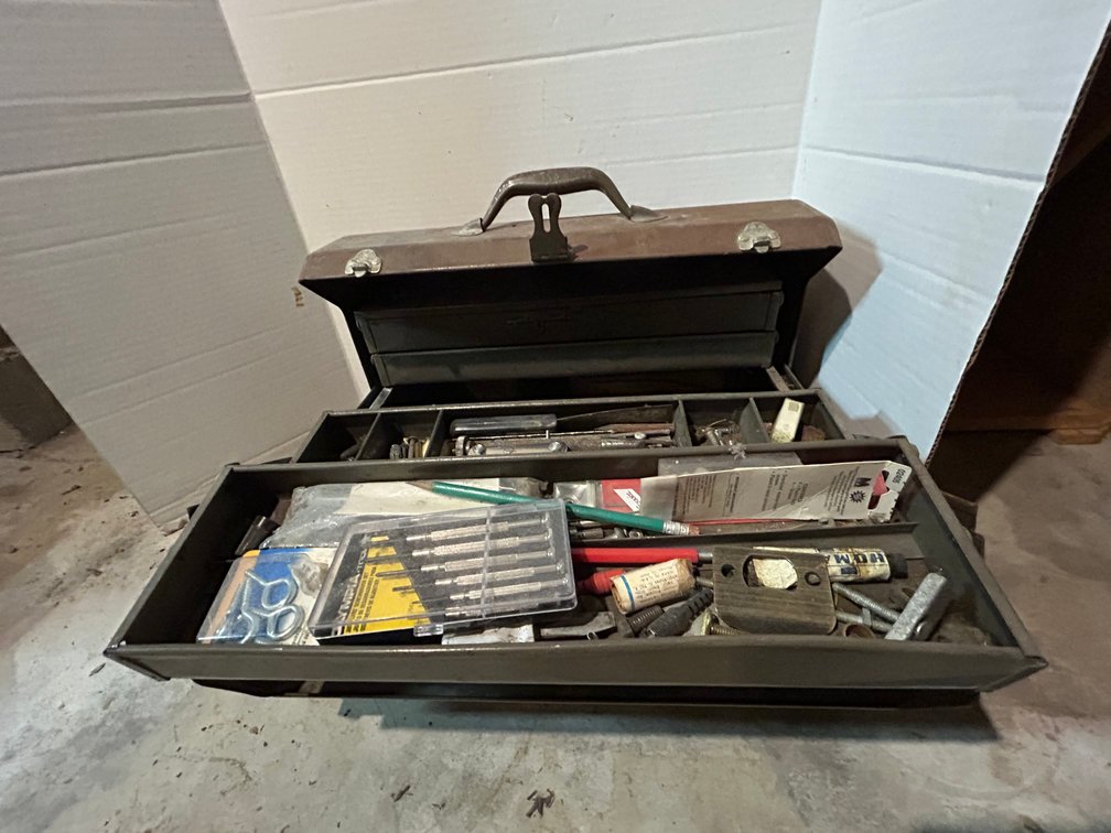 Metal Tool Box with Contents