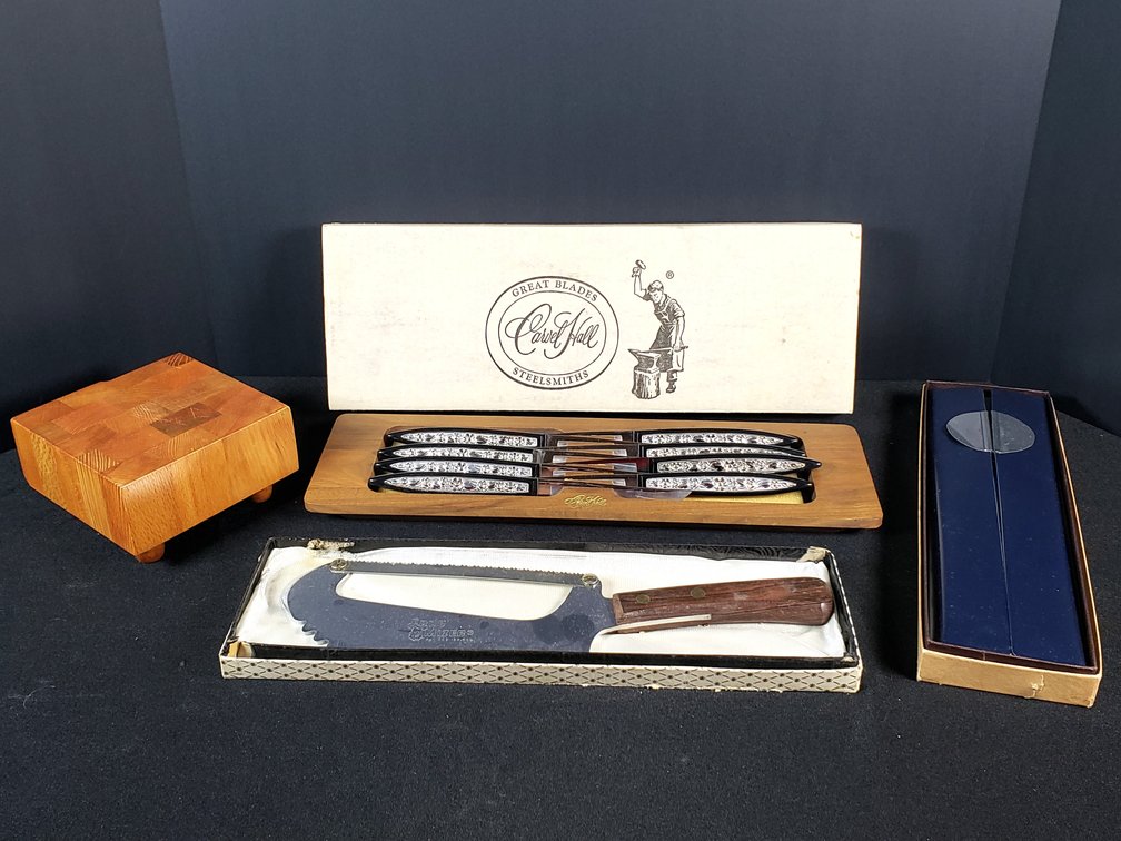 Steak Knives, Roast Slicer, Shears, and Butcher Block
