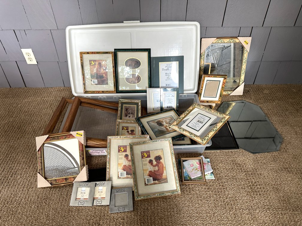 Picture Frames, Mirrors, Photo Mats, and Storage Box
