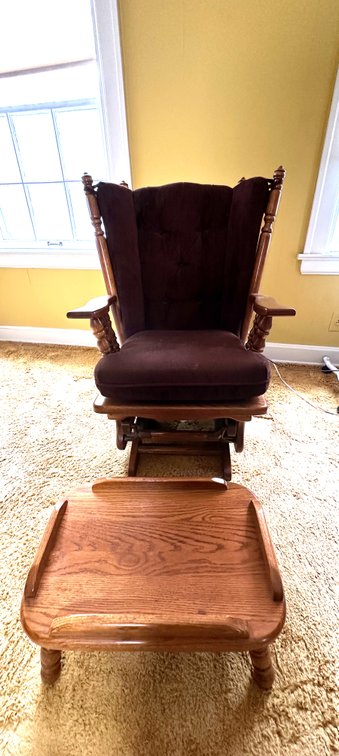 Towne Square Wooden Glider Rocker and Footstool