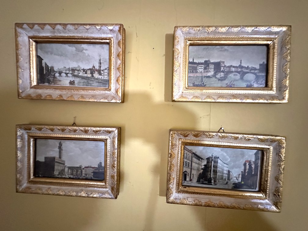Set of Four Framed Florence Cityscape Artworks