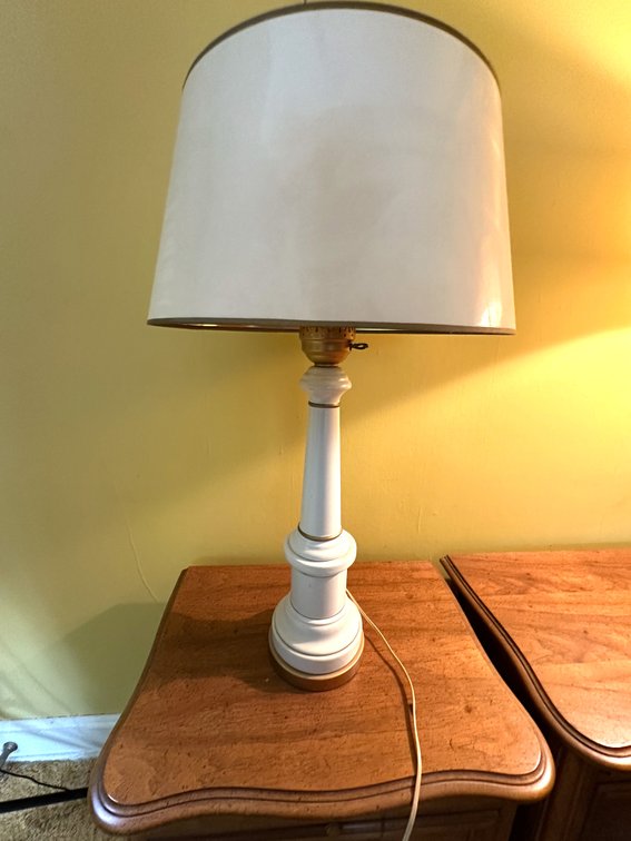 Turned Column Table Lamp with Drum Shade
