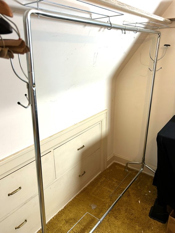 Chrome-Plated Metal Rolling Garment Rack