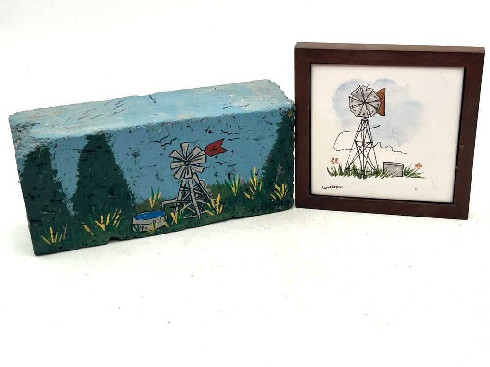 Windmill Paintings on Tile & Brick