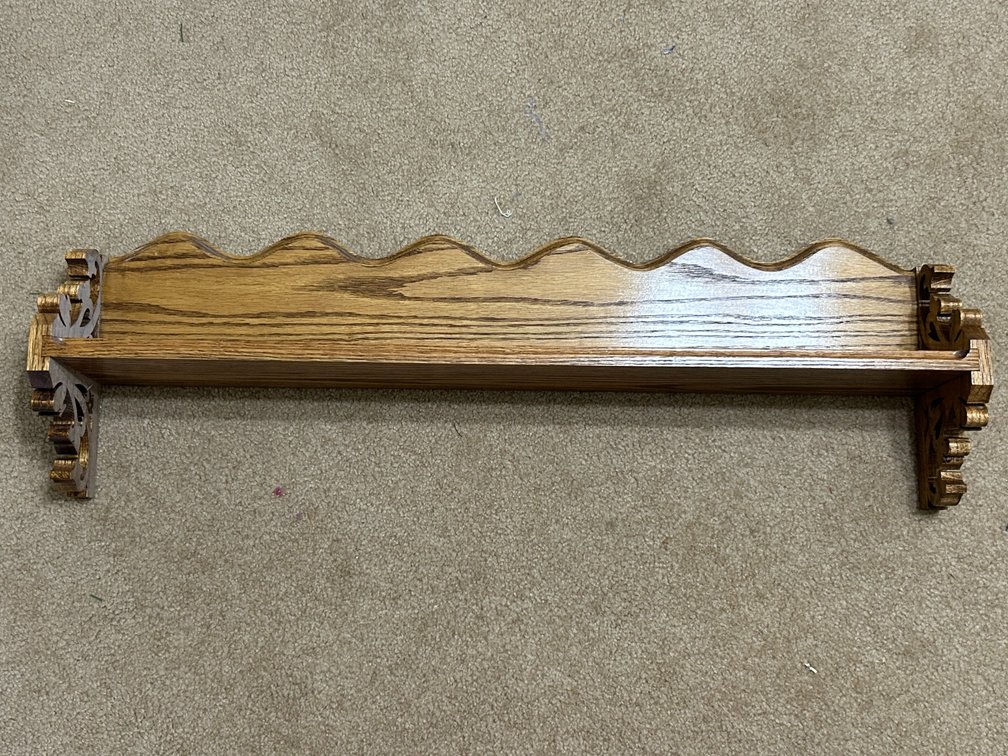 Oak Shelf with Carved Ends