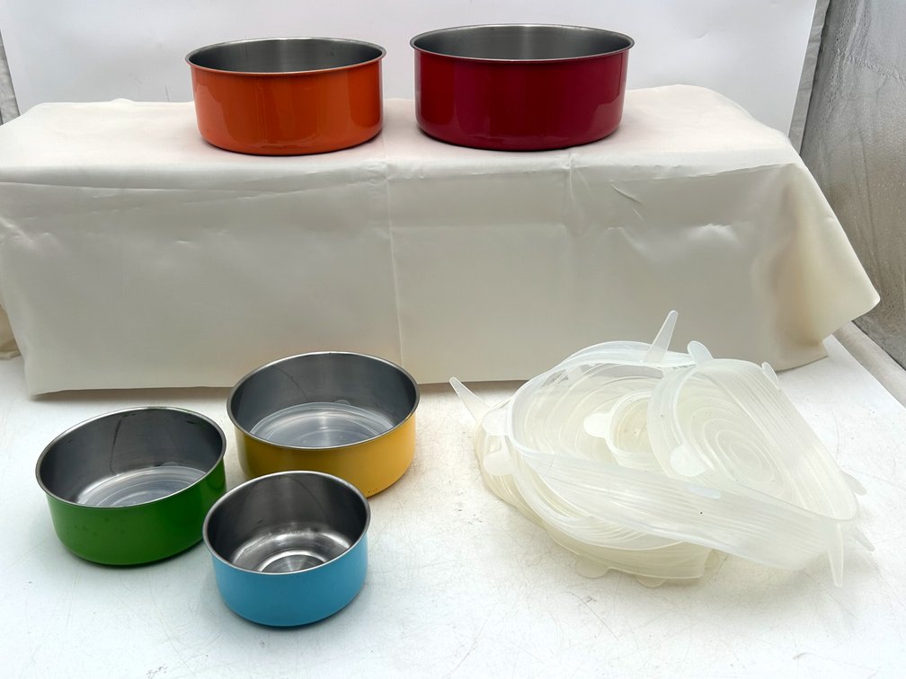 Metal Nesting Bowls and Stretchy Lids