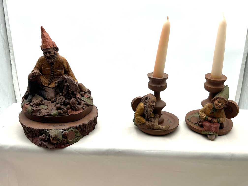 Tom Clark Gnome, Riser, and Gnome Candlesticks