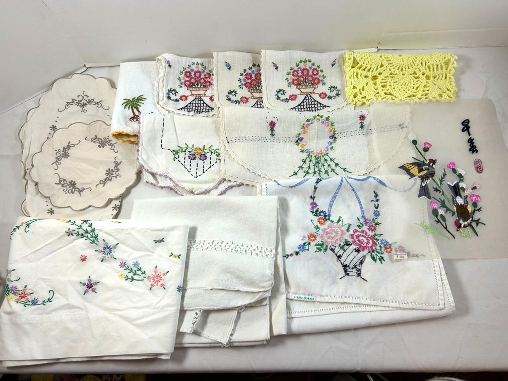 Mostly Embroidery Work Linens