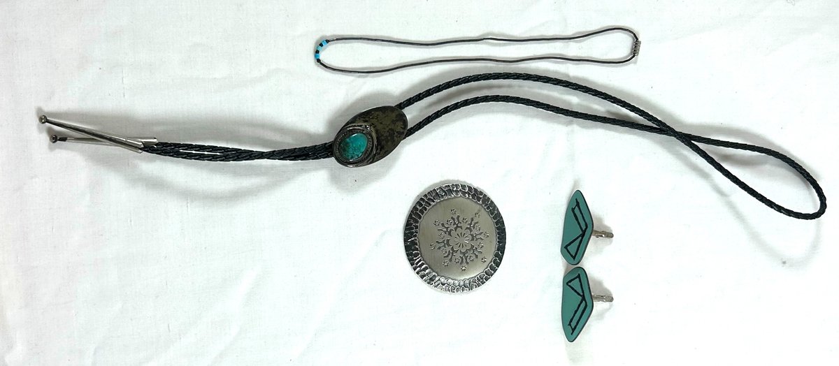 Turquoise Colored and Silvertone Jewelry