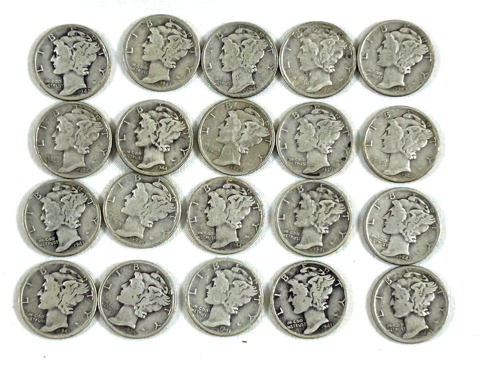1930s and 1940s Mercury Dimes (20)