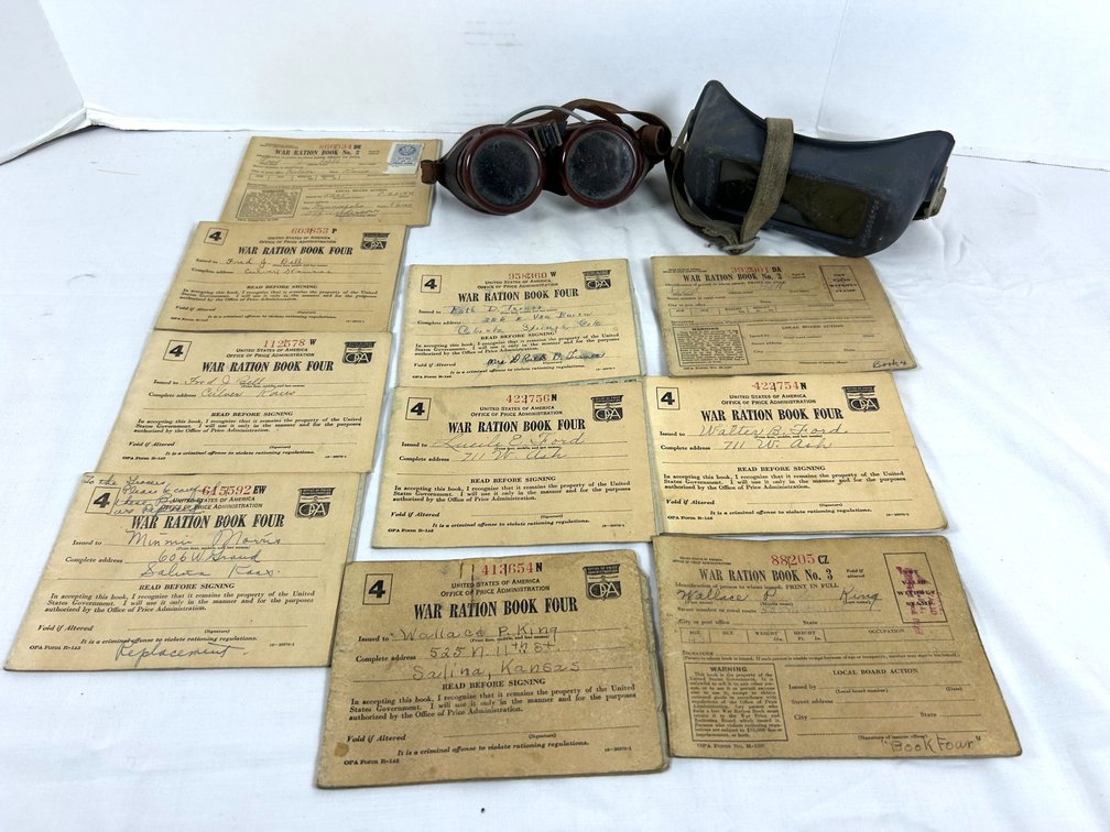 Vintage Goggles & War Ration Books
