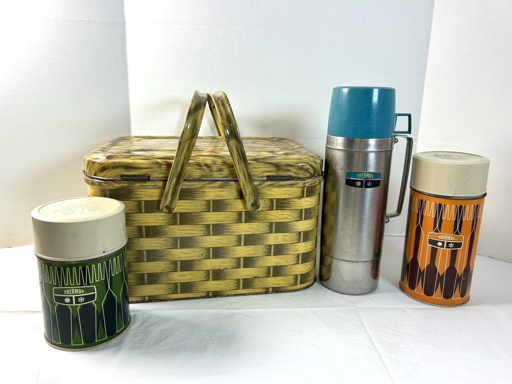 Thermoses and Picnic Basket