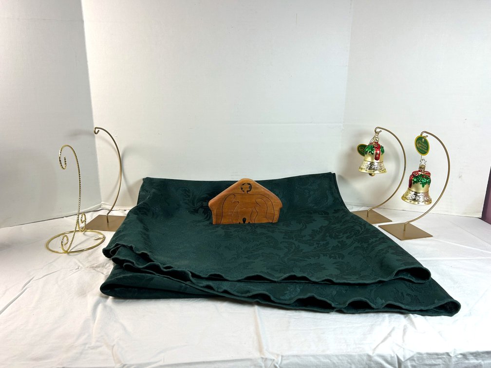 Ornament Hangers, Ornaments, Nativity Puzzle, & Tablecloth