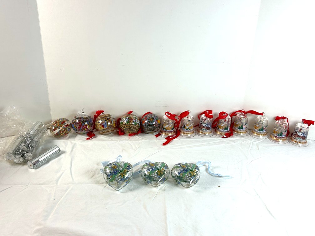 German Glass Bells, Balls, Hearts, & Egg