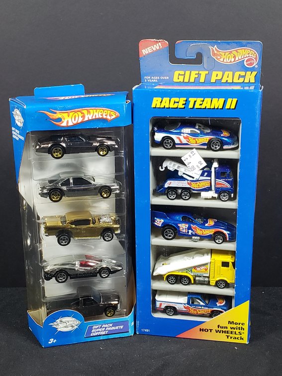 Hot Wheels Race Team II and 5-Car Die-Cast Gift Packs