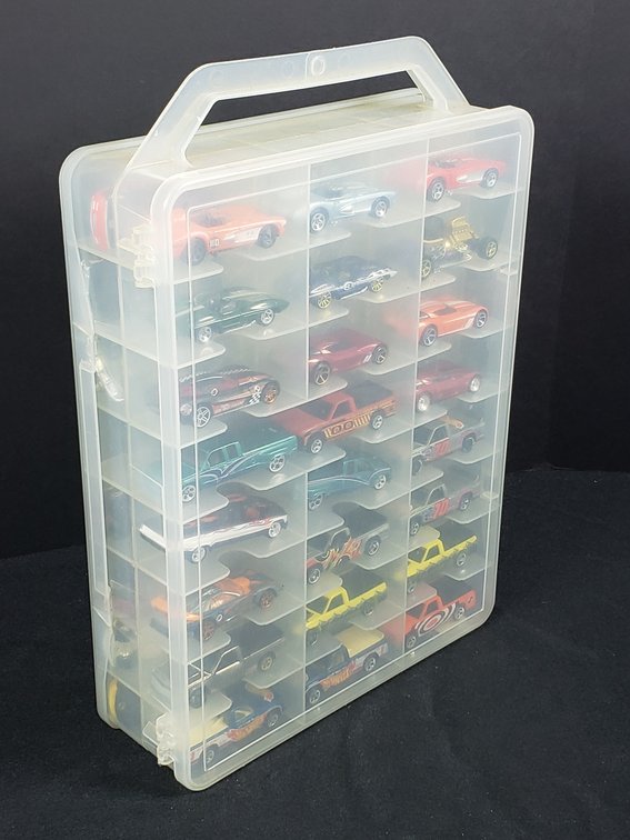 Hot Wheels Die-Cast Cars, Pickup Trucks, and Carrying Case