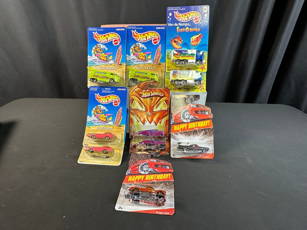 Hot Wheels Van de Kamp's, Happy Birthday, and Ooz Coupe Cars