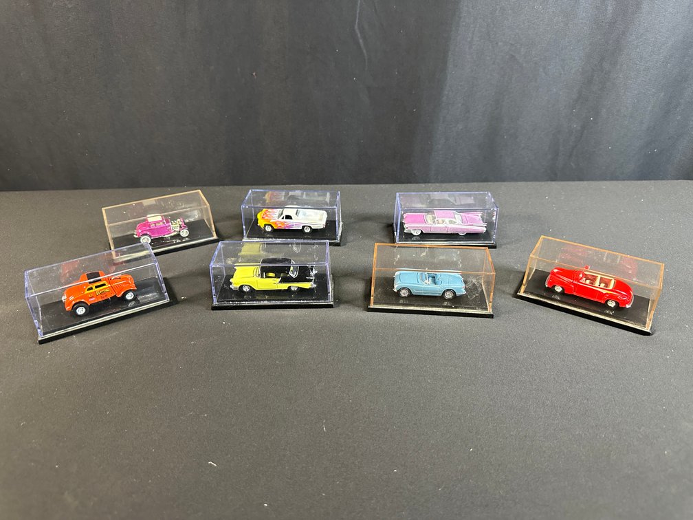 Hot Wheels Diecast Cars in Display Cases