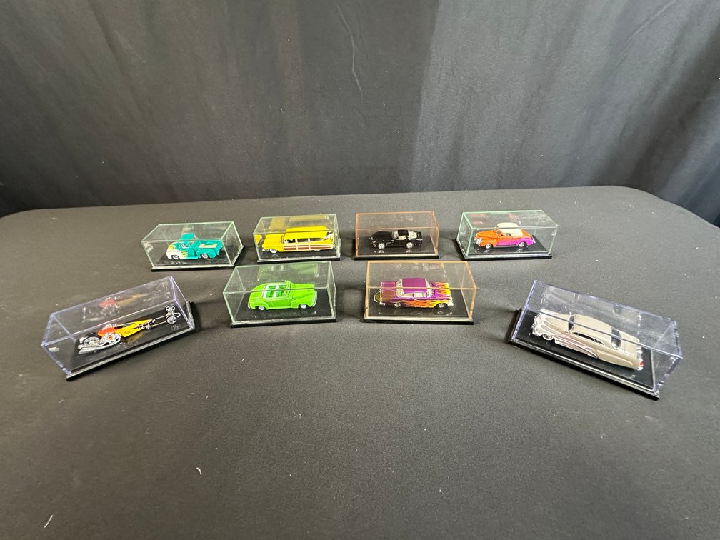 Hot Wheels Die-Cast Cars in Collector Display Cases