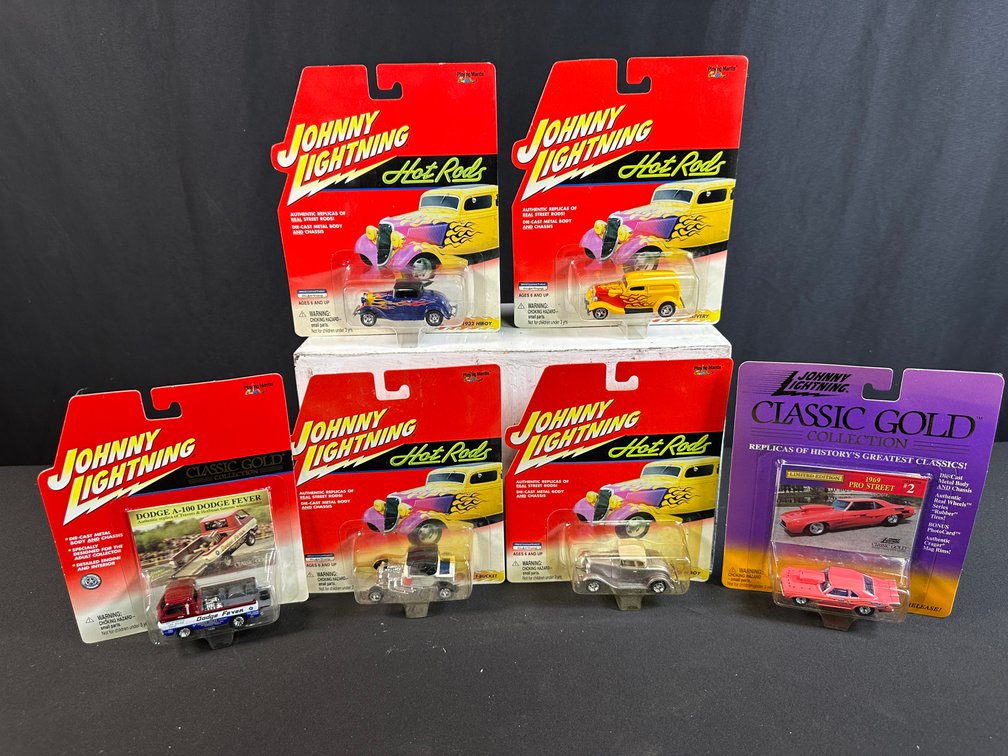 Johnny Lightning Hot Rods and Classic Gold Die-Cast Cars