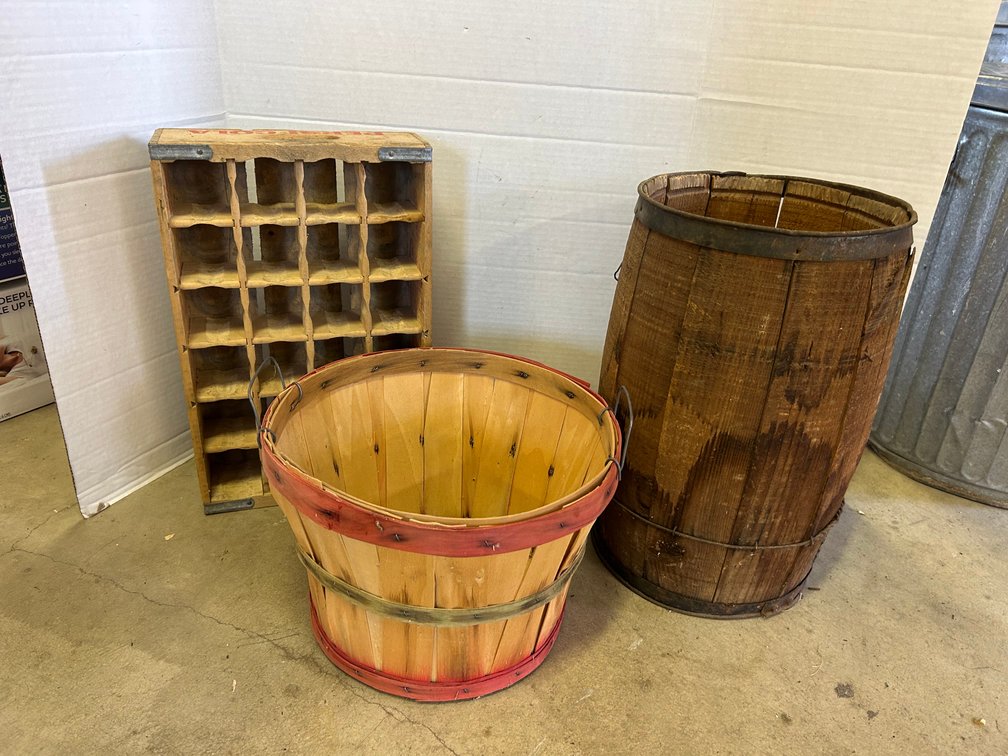 Pepsi Carrier, Nail Keg, Half Bushel Basket