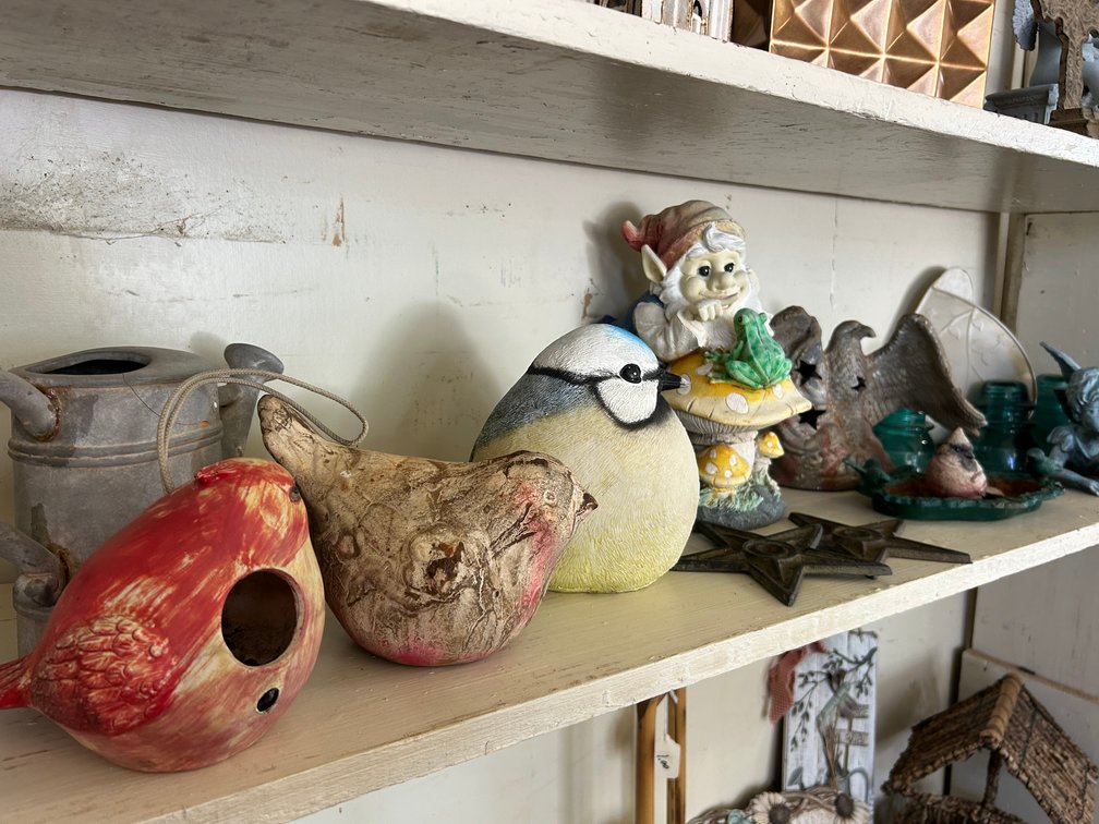 Bird Houses, Metal Stars, Angel