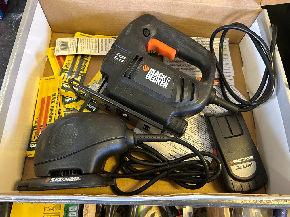 Black and Decker Saber Saw, Sander, Stud Sensor
