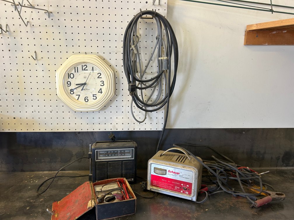 Battery Charger, Battery Wall Clock, Radio, Extension Cords, Ohm Meter