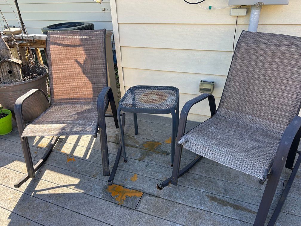 Rocking Porch Chairs (2) and Accent Table
